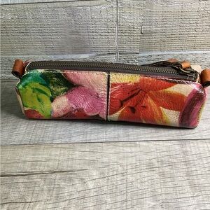Patricia Nash "Isla" Floral Leather Oblong Wristlet